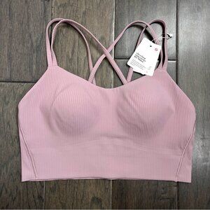 Lululemon NWT Like a Cloud Ribbed Longline Bra B/C Cup Rose Blush
